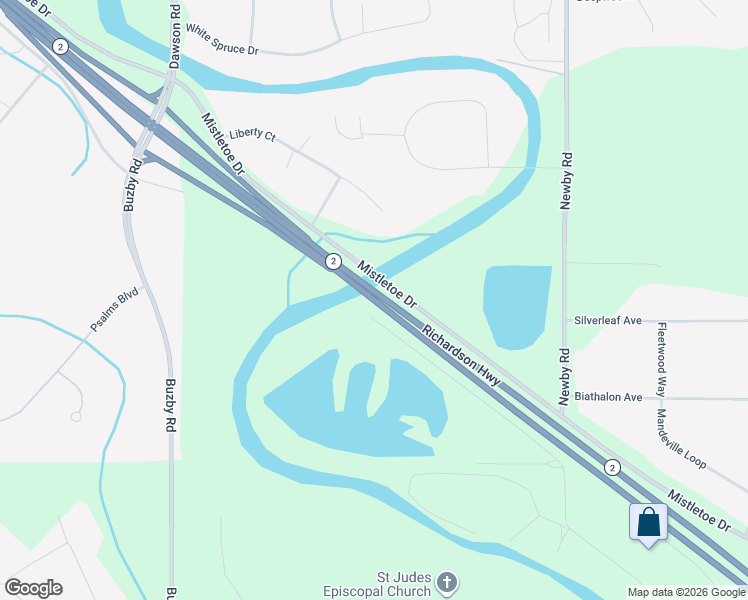 map of restaurants, bars, coffee shops, grocery stores, and more near 2877 Richardson Highway in North Pole