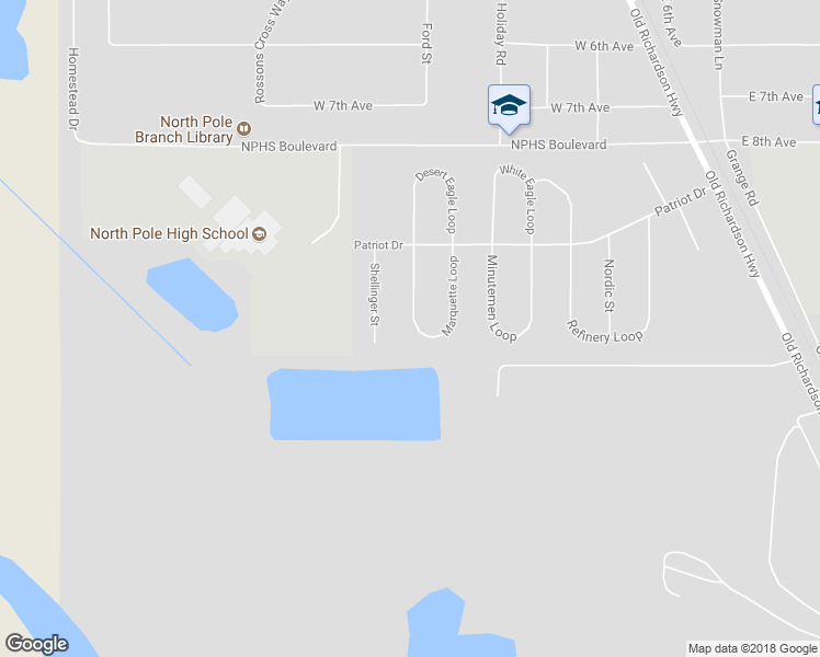 map of restaurants, bars, coffee shops, grocery stores, and more near 944 Marquette Loop in North Pole