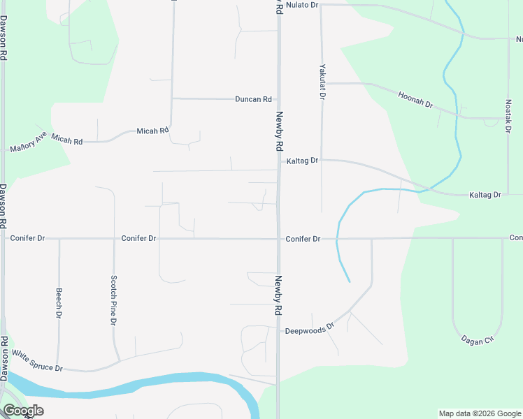 map of restaurants, bars, coffee shops, grocery stores, and more near 3450 Feela Lane in North Pole