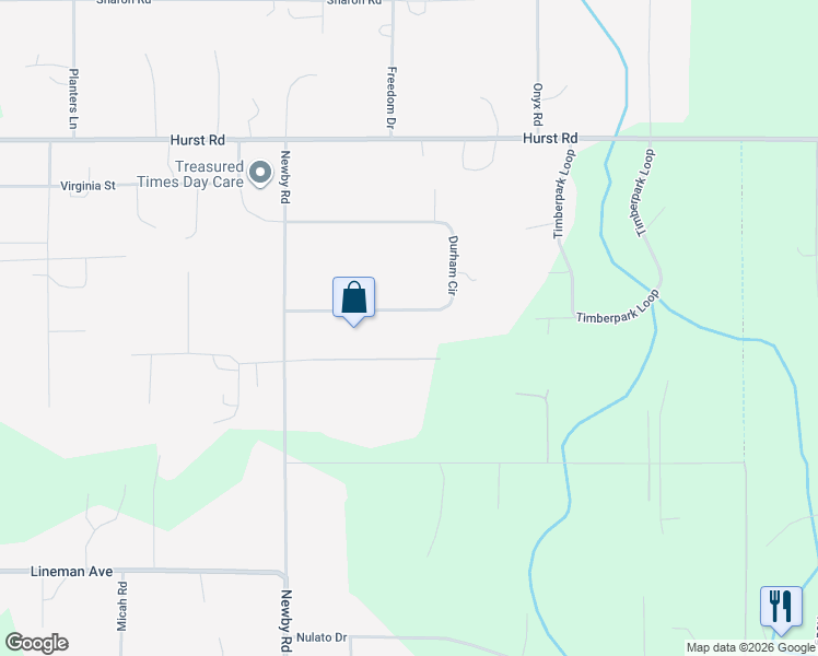 map of restaurants, bars, coffee shops, grocery stores, and more near 3481 Durham Circle in North Pole