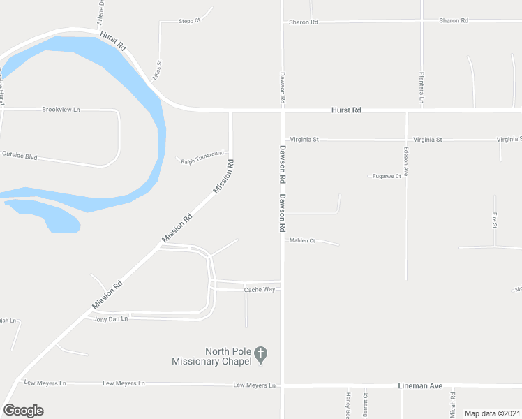 map of restaurants, bars, coffee shops, grocery stores, and more near 3295 Tranquility Court in North Pole