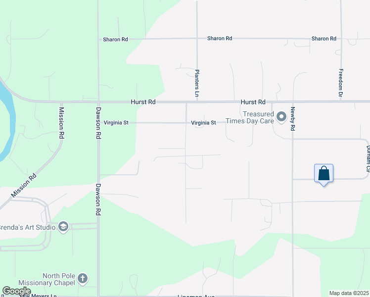 map of restaurants, bars, coffee shops, grocery stores, and more near 3398 Fugarwe Court in North Pole