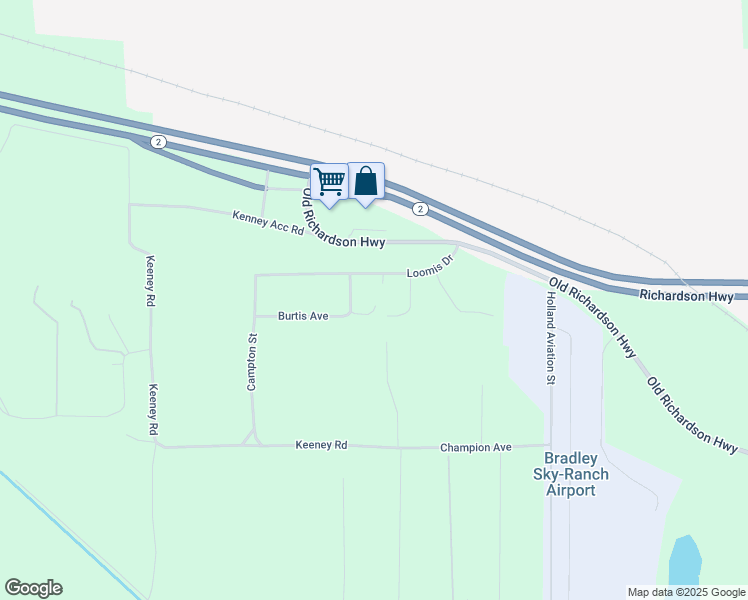 map of restaurants, bars, coffee shops, grocery stores, and more near 2427 Loomis Drive in North Pole
