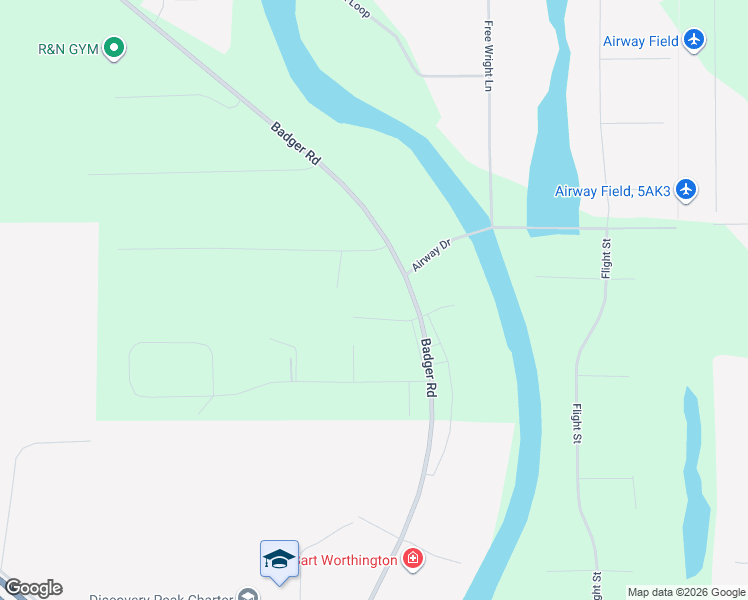 map of restaurants, bars, coffee shops, grocery stores, and more near 3145 Badger Road in North Pole