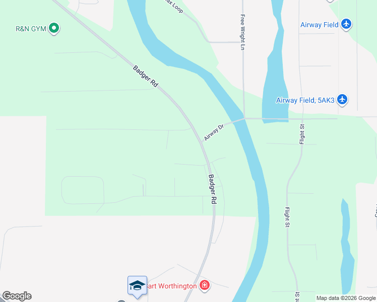 map of restaurants, bars, coffee shops, grocery stores, and more near 3145 Badger Road in North Pole