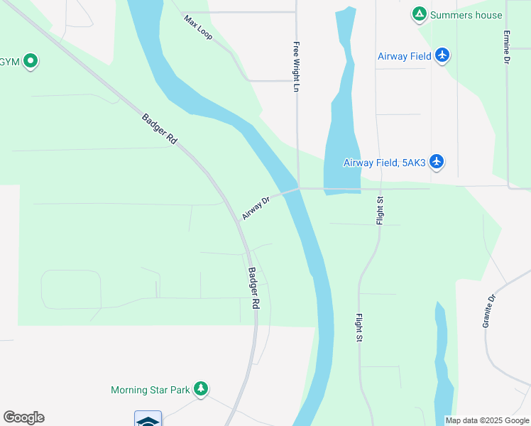 map of restaurants, bars, coffee shops, grocery stores, and more near 2961 Airway Drive in North Pole