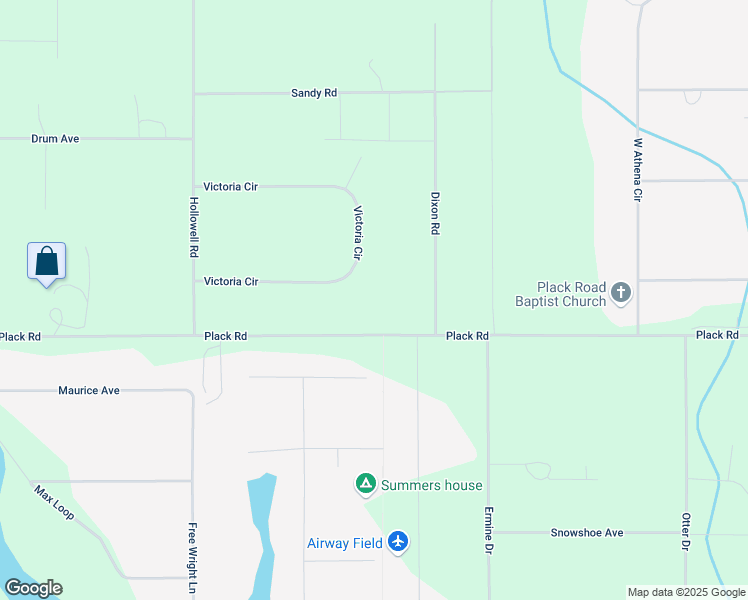 map of restaurants, bars, coffee shops, grocery stores, and more near 3039 Victoria Circle in North Pole