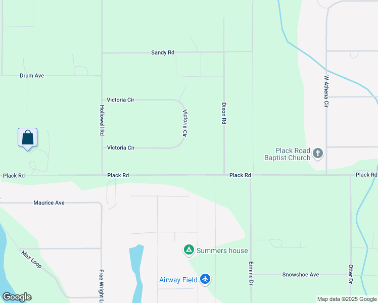 map of restaurants, bars, coffee shops, grocery stores, and more near 3039 Victoria Circle in North Pole