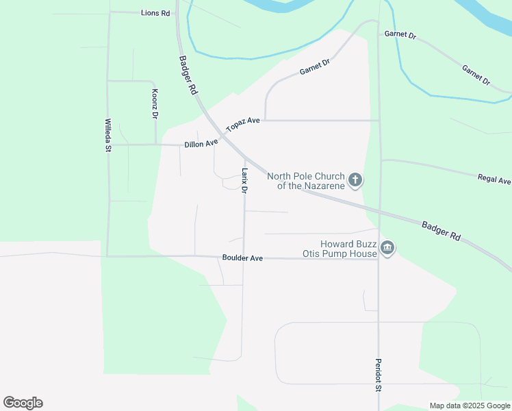 map of restaurants, bars, coffee shops, grocery stores, and more near 2584 Stonecrest Court in North Pole