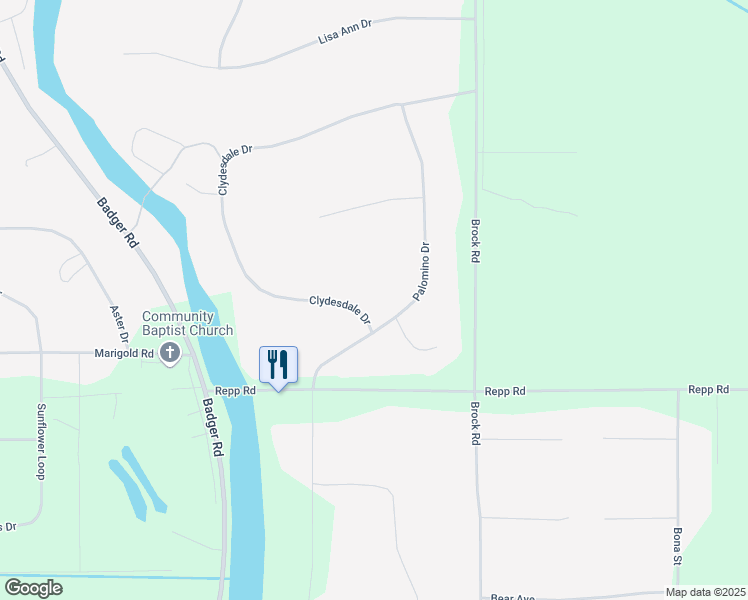 map of restaurants, bars, coffee shops, grocery stores, and more near 1665 Palomino Drive in North Pole