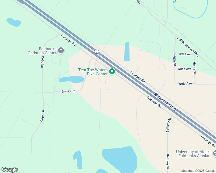 map of restaurants, bars, coffee shops, grocery stores, and more near 1542 Eskimo Museum Lane in North Pole