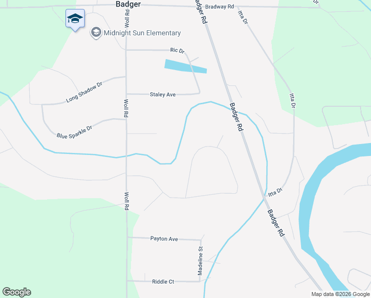 map of restaurants, bars, coffee shops, grocery stores, and more near 2519 Baby Bell Drive in North Pole