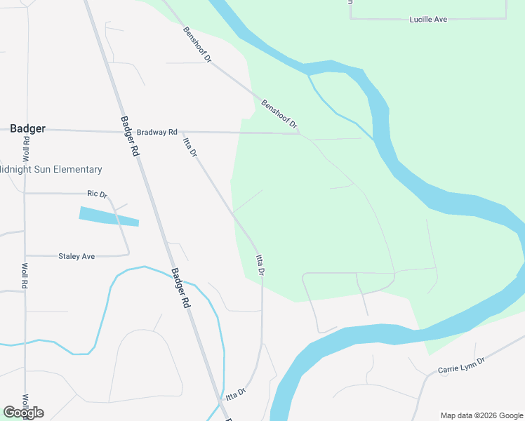 map of restaurants, bars, coffee shops, grocery stores, and more near 1460 Itta Drive in North Pole