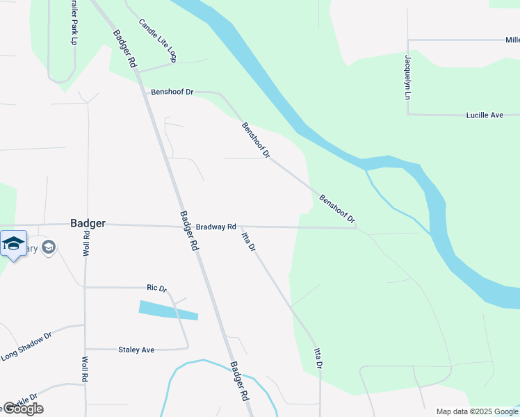 map of restaurants, bars, coffee shops, grocery stores, and more near 2442 Bradway Road in North Pole