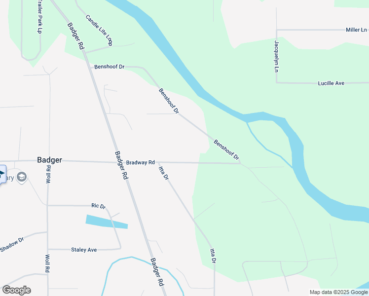 map of restaurants, bars, coffee shops, grocery stores, and more near 2442 Bradway Road in North Pole
