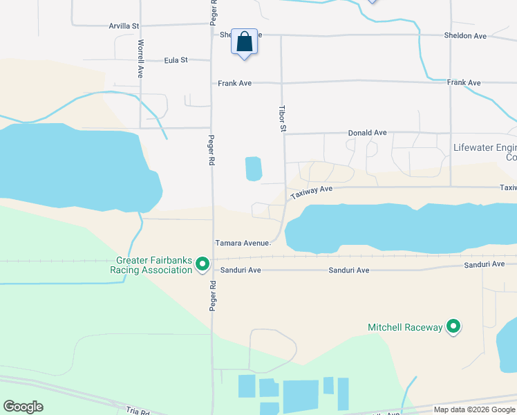 map of restaurants, bars, coffee shops, grocery stores, and more near 3930 Tibor Street in Fairbanks