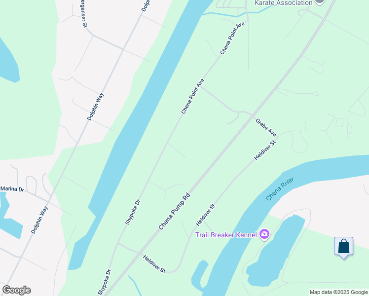 map of restaurants, bars, coffee shops, grocery stores, and more near 2710 Lycoming Court in Fairbanks