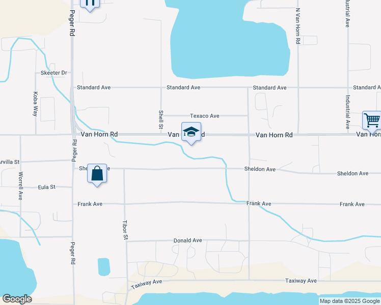 map of restaurants, bars, coffee shops, grocery stores, and more near 2157 Van Horn Road in Fairbanks