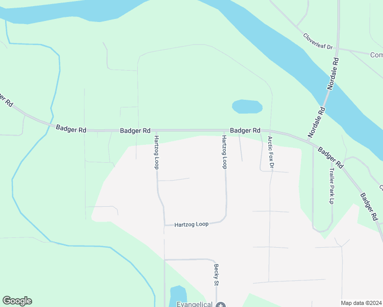 map of restaurants, bars, coffee shops, grocery stores, and more near 2225 Badger Road in North Pole