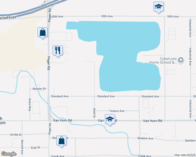 map of restaurants, bars, coffee shops, grocery stores, and more near 3225 Shell Street in Fairbanks