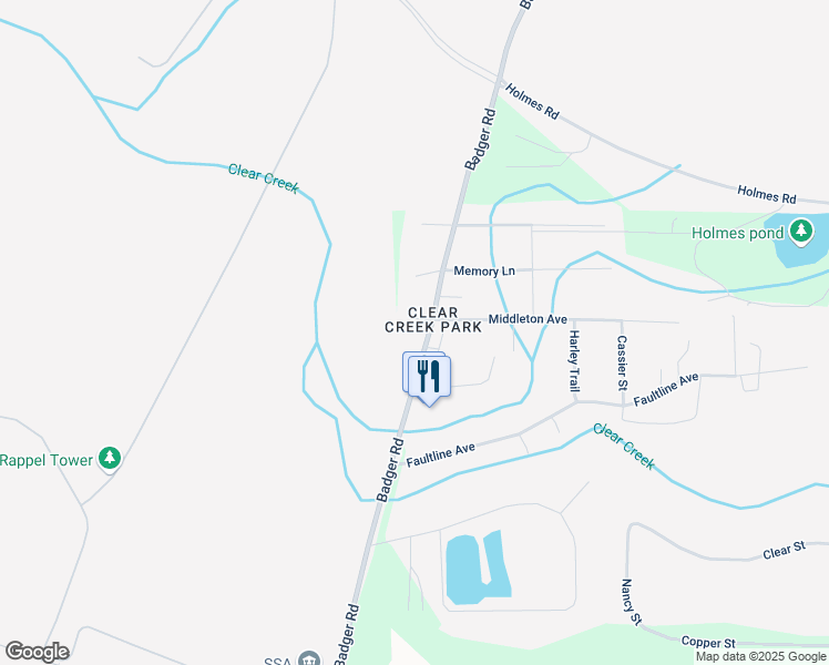 map of restaurants, bars, coffee shops, grocery stores, and more near 768 Badger Road in North Pole