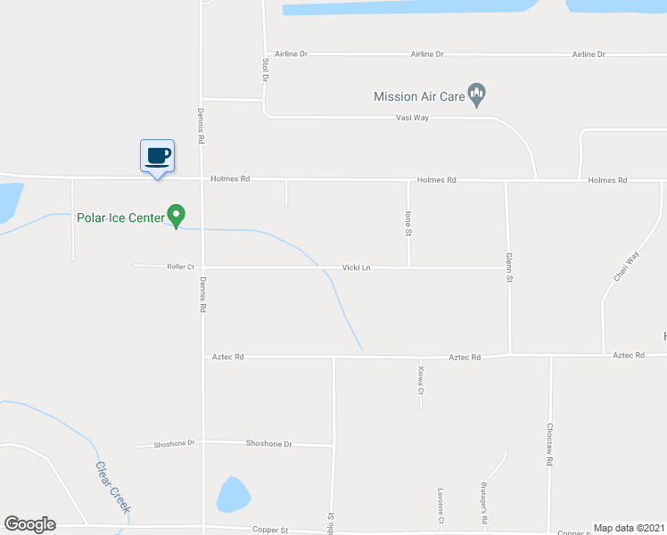 map of restaurants, bars, coffee shops, grocery stores, and more near 1128 Vicki Lane in North Pole