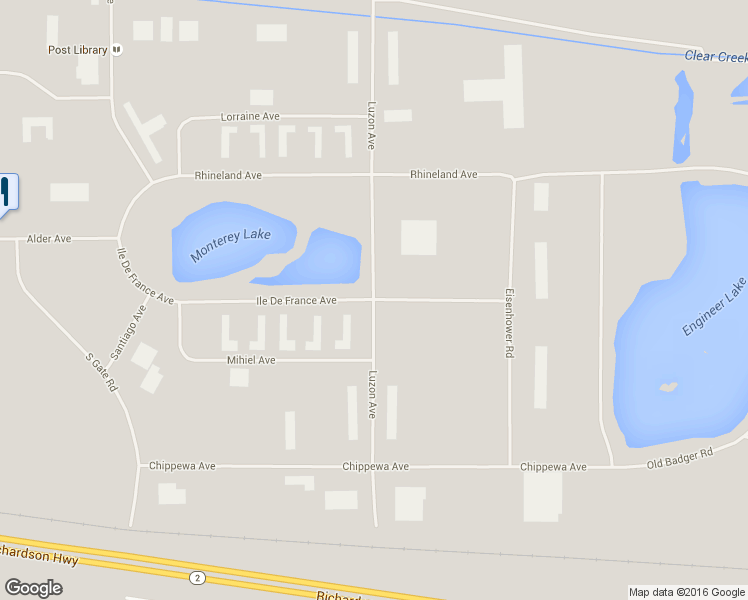 map of restaurants, bars, coffee shops, grocery stores, and more near Ile De France Avenue in Fairbanks