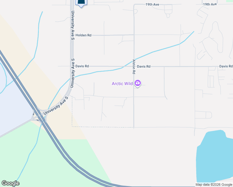 map of restaurants, bars, coffee shops, grocery stores, and more near 3538 Vian Way in Fairbanks