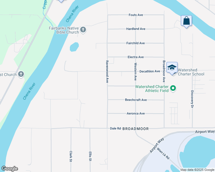 map of restaurants, bars, coffee shops, grocery stores, and more near Ravenwood Avenue in College