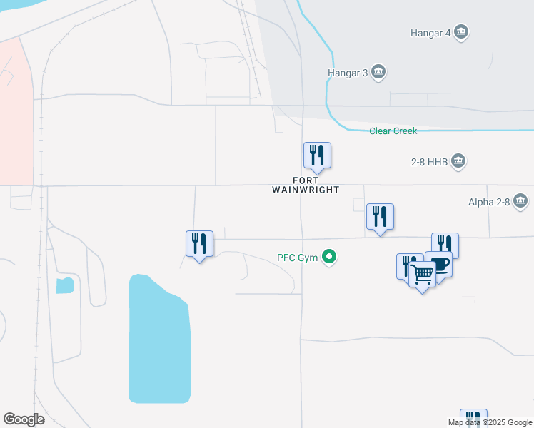 map of restaurants, bars, coffee shops, grocery stores, and more near 3588 Neely Road in Fairbanks