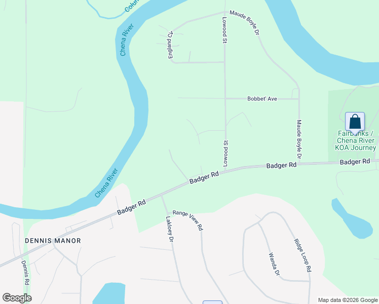 map of restaurants, bars, coffee shops, grocery stores, and more near 1225 Shane Court in North Pole