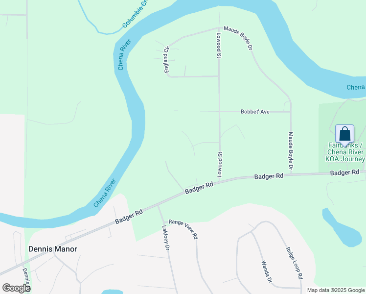 map of restaurants, bars, coffee shops, grocery stores, and more near 1225 Shane Court in North Pole