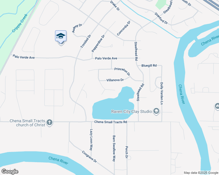map of restaurants, bars, coffee shops, grocery stores, and more near 1325 Wake Forest Way in Fairbanks
