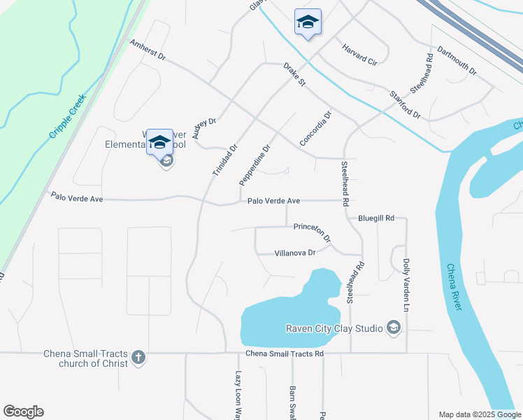 map of restaurants, bars, coffee shops, grocery stores, and more near 4869 Palo Verde Avenue in Fairbanks
