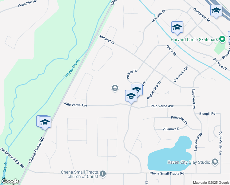 map of restaurants, bars, coffee shops, grocery stores, and more near 5000 Palo Verde Avenue in Fairbanks