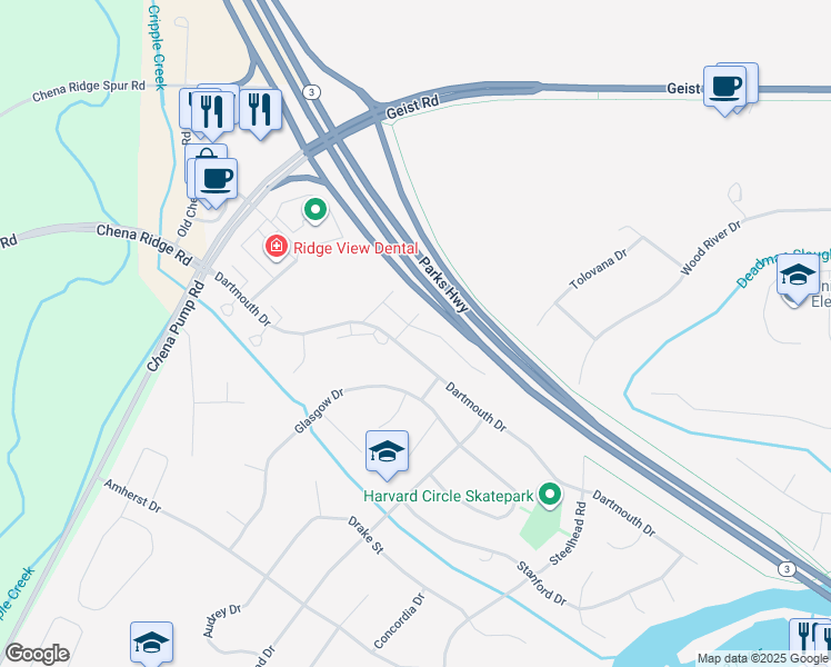 map of restaurants, bars, coffee shops, grocery stores, and more near in College