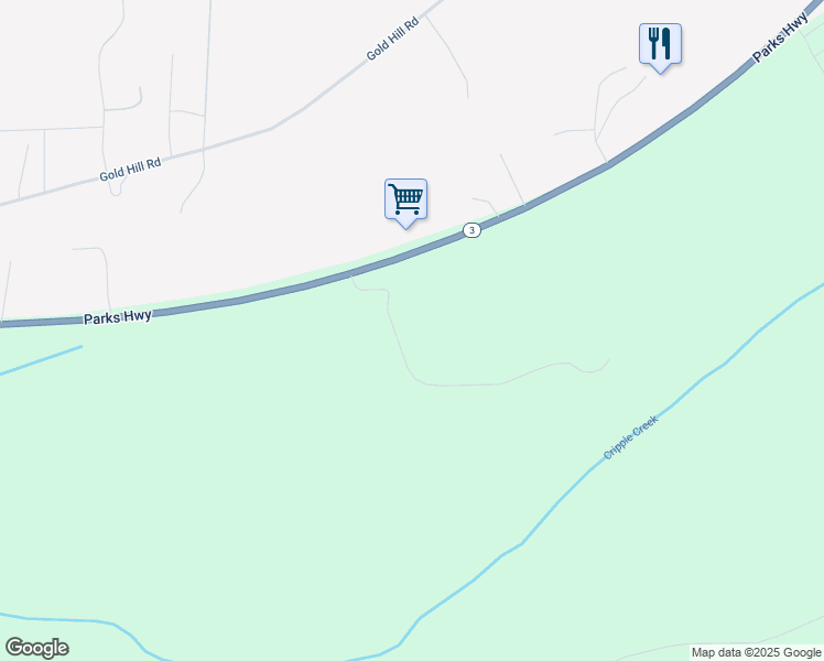 map of restaurants, bars, coffee shops, grocery stores, and more near 3025 Parks Highway in Fairbanks