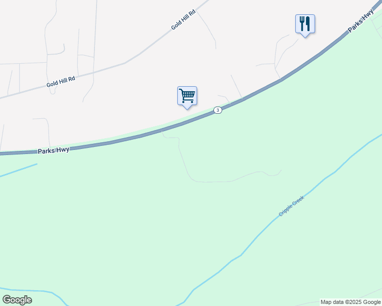 map of restaurants, bars, coffee shops, grocery stores, and more near 3025 Parks Highway in Fairbanks