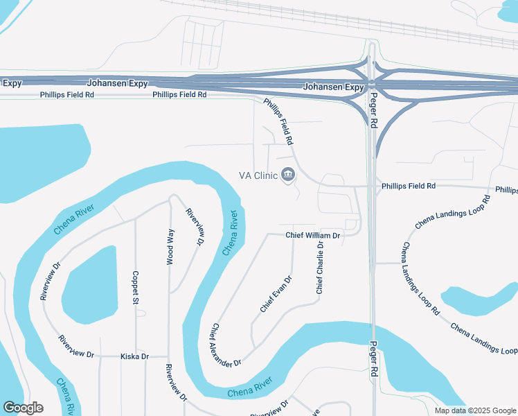 map of restaurants, bars, coffee shops, grocery stores, and more near 2829 Chief William Drive in Fairbanks