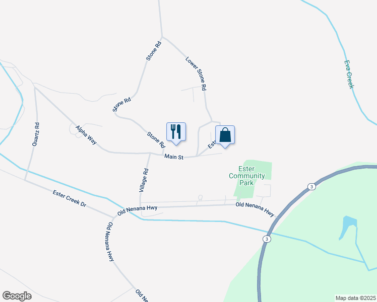map of restaurants, bars, coffee shops, grocery stores, and more near 3618 Main Street in Fairbanks