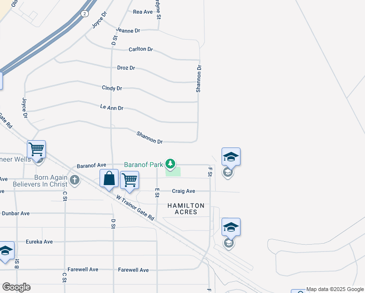 map of restaurants, bars, coffee shops, grocery stores, and more near 475 Shannon Drive in Fairbanks