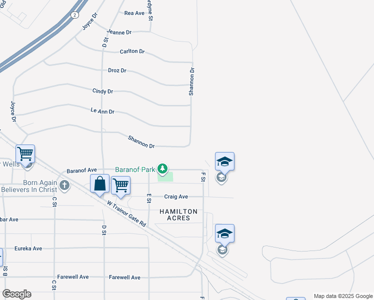 map of restaurants, bars, coffee shops, grocery stores, and more near 475 Shannon Drive in Fairbanks