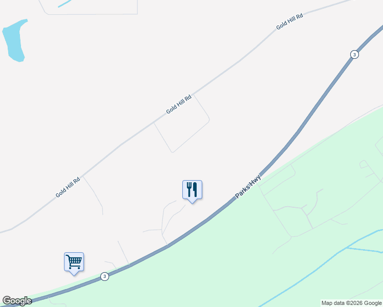 map of restaurants, bars, coffee shops, grocery stores, and more near 2959 Gold Hill Road in Fairbanks