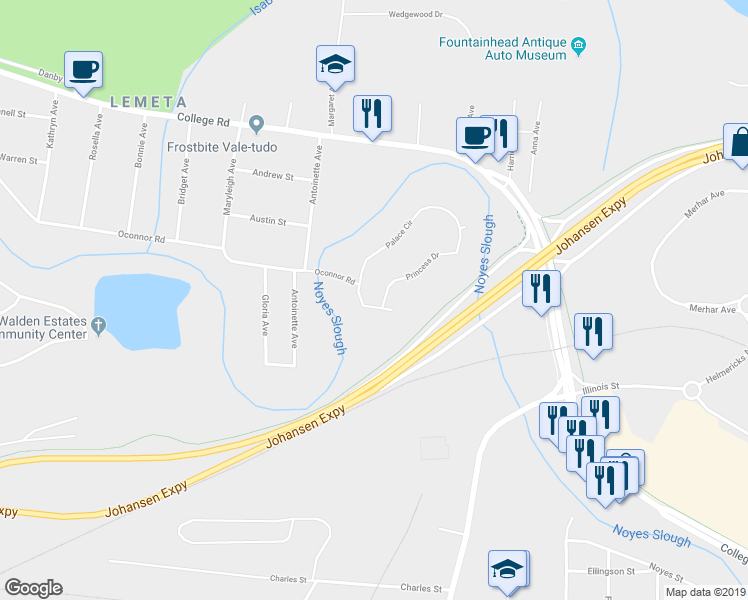 map of restaurants, bars, coffee shops, grocery stores, and more near 249 His Majesty's Avenue in Fairbanks