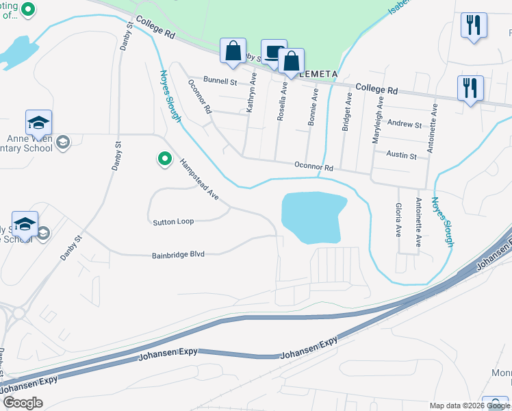 map of restaurants, bars, coffee shops, grocery stores, and more near 1212 Hampstead Avenue in Fairbanks