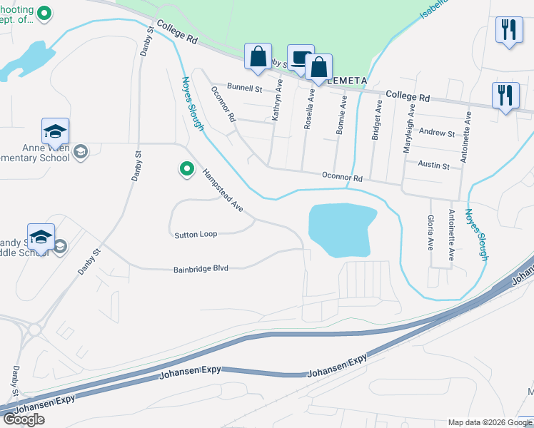map of restaurants, bars, coffee shops, grocery stores, and more near 1111 Oconnor Road in Fairbanks