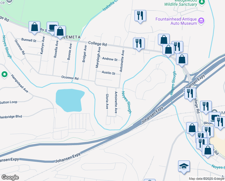 map of restaurants, bars, coffee shops, grocery stores, and more near 218 Antoinette Avenue in Fairbanks