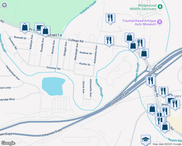 map of restaurants, bars, coffee shops, grocery stores, and more near 218 Antoinette Avenue in Fairbanks
