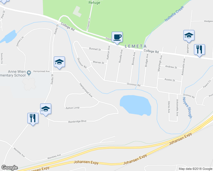 map of restaurants, bars, coffee shops, grocery stores, and more near 1111 Oconnor Road in Fairbanks