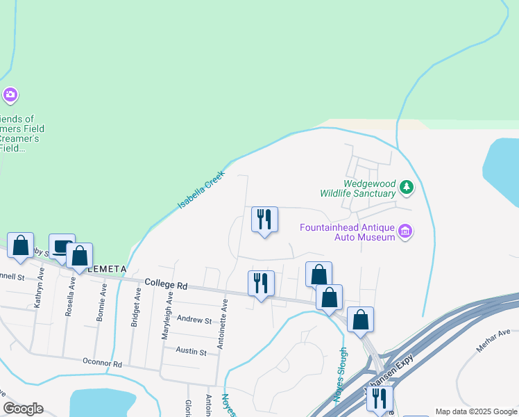 map of restaurants, bars, coffee shops, grocery stores, and more near 302 Wedgewood Drive in Fairbanks